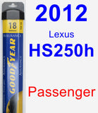 Passenger Wiper Blade for 2012 Lexus HS250h - Assurance