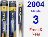 Front & Rear Wiper Blade Pack for 2004 Mazda 3 - Assurance