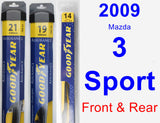 Front & Rear Wiper Blade Pack for 2009 Mazda 3 Sport - Assurance