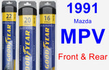 Front & Rear Wiper Blade Pack for 1991 Mazda MPV - Assurance