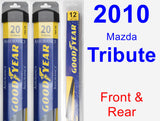 Front & Rear Wiper Blade Pack for 2010 Mazda Tribute - Assurance