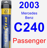 Passenger Wiper Blade for 2003 Mercedes-Benz C240 - Assurance