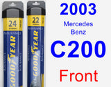 Front Wiper Blade Pack for 2003 Mercedes-Benz C200 - Assurance