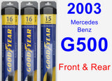 Front & Rear Wiper Blade Pack for 2003 Mercedes-Benz G500 - Assurance