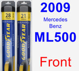 Front Wiper Blade Pack for 2009 Mercedes-Benz ML500 - Assurance