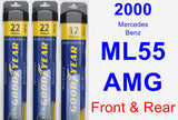 Front & Rear Wiper Blade Pack for 2000 Mercedes-Benz ML55 AMG - Assurance