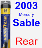 Rear Wiper Blade for 2003 Mercury Sable - Assurance