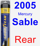 Rear Wiper Blade for 2005 Mercury Sable - Assurance