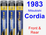 Front & Rear Wiper Blade Pack for 1983 Mitsubishi Cordia - Assurance