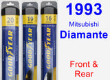 Front & Rear Wiper Blade Pack for 1993 Mitsubishi Diamante - Assurance