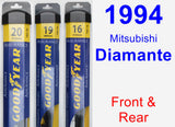 Front & Rear Wiper Blade Pack for 1994 Mitsubishi Diamante - Assurance