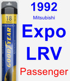 Passenger Wiper Blade for 1992 Mitsubishi Expo LRV - Assurance