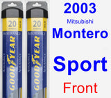 Front Wiper Blade Pack for 2003 Mitsubishi Montero Sport - Assurance