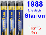 Front & Rear Wiper Blade Pack for 1988 Mitsubishi Starion - Assurance