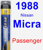 Passenger Wiper Blade for 1988 Nissan Micra - Assurance