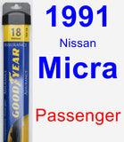 Passenger Wiper Blade for 1991 Nissan Micra - Assurance