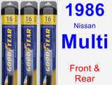 Front & Rear Wiper Blade Pack for 1986 Nissan Multi - Assurance