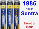 Front & Rear Wiper Blade Pack for 1986 Nissan Sentra - Assurance