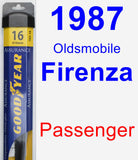 Passenger Wiper Blade for 1987 Oldsmobile Firenza - Assurance