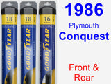 Front & Rear Wiper Blade Pack for 1986 Plymouth Conquest - Assurance