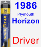 Driver Wiper Blade for 1986 Plymouth Horizon - Assurance