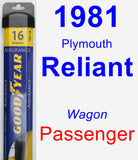 Passenger Wiper Blade for 1981 Plymouth Reliant - Assurance