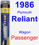 Passenger Wiper Blade for 1986 Plymouth Reliant - Assurance