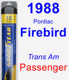 Passenger Wiper Blade for 1988 Pontiac Firebird - Assurance