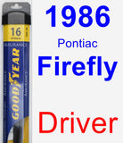 Driver Wiper Blade for 1986 Pontiac Firefly - Assurance