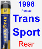 Rear Wiper Blade for 1998 Pontiac Trans Sport - Assurance