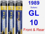 Front & Rear Wiper Blade Pack for 1989 Subaru GL-10 - Assurance