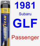 Passenger Wiper Blade for 1981 Subaru GLF - Assurance