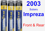 Front & Rear Wiper Blade Pack for 2003 Subaru Impreza - Assurance