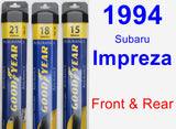 Front & Rear Wiper Blade Pack for 1994 Subaru Impreza - Assurance