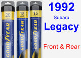 Front & Rear Wiper Blade Pack for 1992 Subaru Legacy - Assurance