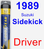 Driver Wiper Blade for 1989 Suzuki Sidekick - Assurance