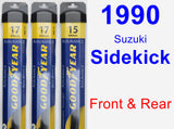 Front & Rear Wiper Blade Pack for 1990 Suzuki Sidekick - Assurance