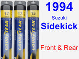 Front & Rear Wiper Blade Pack for 1994 Suzuki Sidekick - Assurance