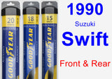 Front & Rear Wiper Blade Pack for 1990 Suzuki Swift - Assurance