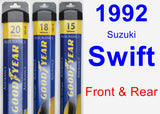 Front & Rear Wiper Blade Pack for 1992 Suzuki Swift - Assurance