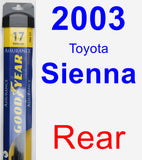 Rear Wiper Blade for 2003 Toyota Sienna - Assurance