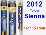 Front & Rear Wiper Blade Pack for 2012 Toyota Sienna - Assurance