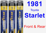 Front & Rear Wiper Blade Pack for 1981 Toyota Starlet - Assurance