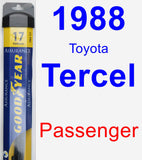 Passenger Wiper Blade for 1988 Toyota Tercel - Assurance