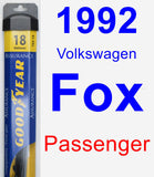 Passenger Wiper Blade for 1992 Volkswagen Fox - Assurance