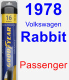 Passenger Wiper Blade for 1978 Volkswagen Rabbit - Assurance