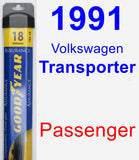 Passenger Wiper Blade for 1991 Volkswagen Transporter - Assurance