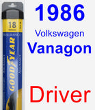 Driver Wiper Blade for 1986 Volkswagen Vanagon - Assurance