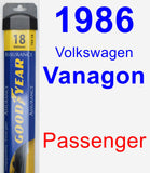 Passenger Wiper Blade for 1986 Volkswagen Vanagon - Assurance