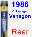 Rear Wiper Blade for 1986 Volkswagen Vanagon - Assurance